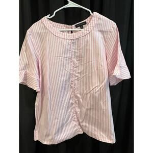 Banana Republic Pink Striped Blouse